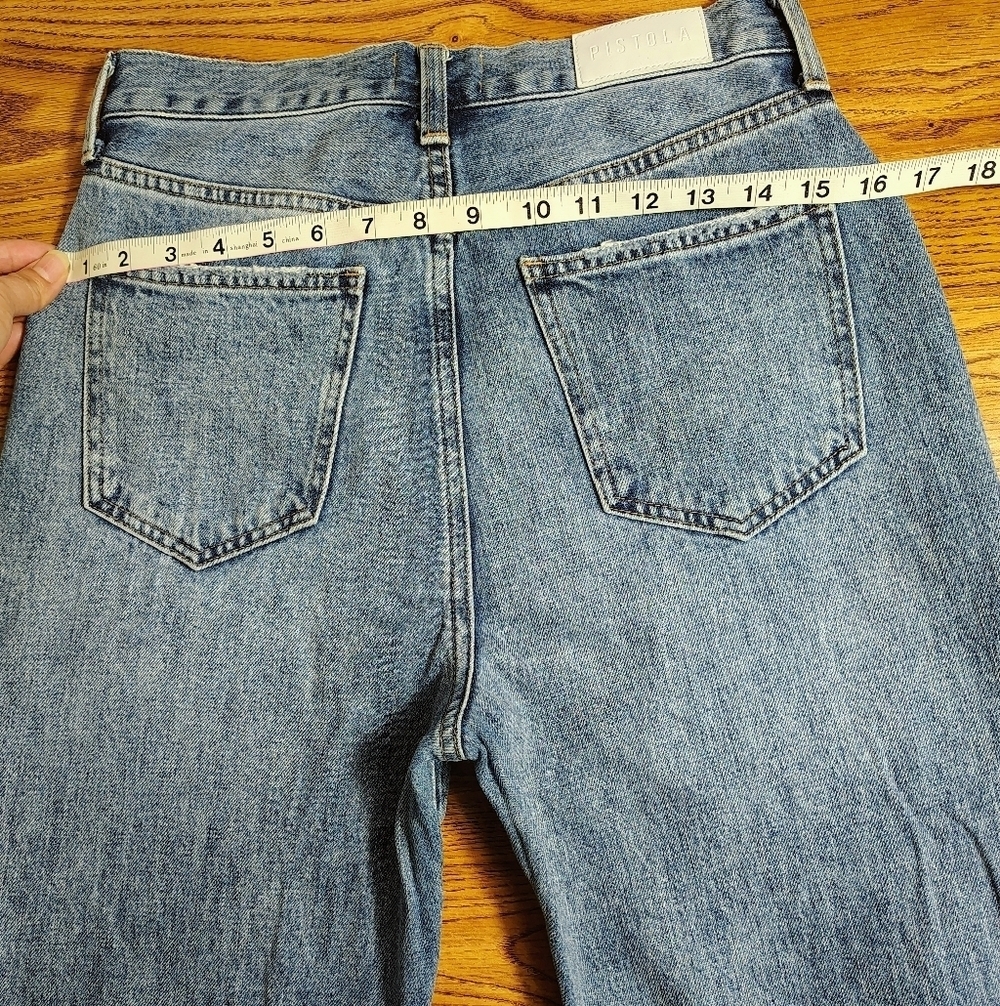 Pistola High-rise Straight Light Blue Distressed Ripped Women's Jeans sz 27/28. - Picture 11 of 16